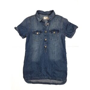 KANCAN Blue Stone Washed Chest & Side Pockets Mini Denim Dress Women's Size L
